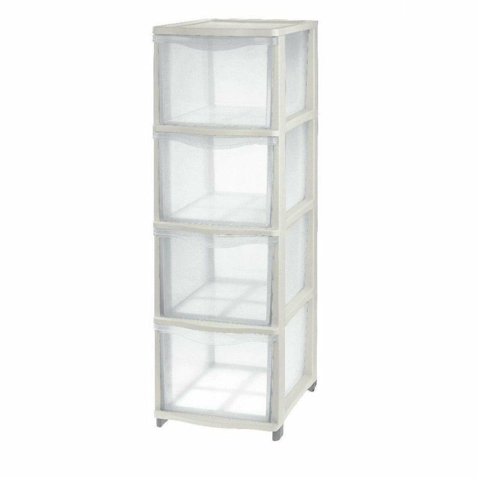 TONTARELLI - Cassettiera 4 cassetti Cover Line color panna - h82,7x26,8x37 cm